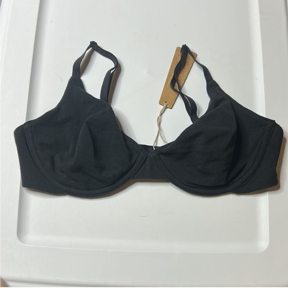NWT- SKIMS COTTON UNDERWIRE jersey BRA | SOOT - Picture 2 of 3